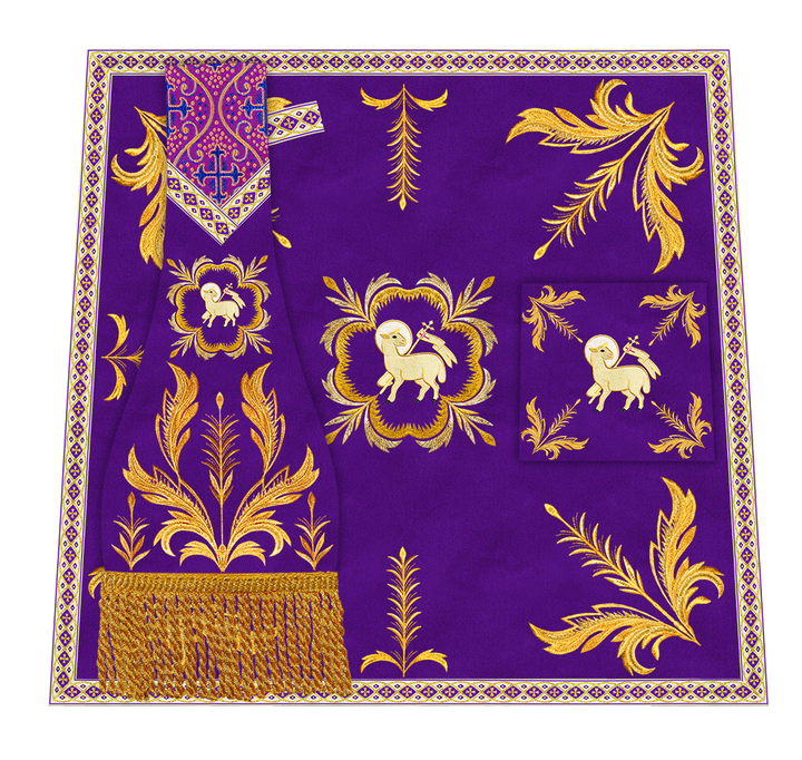 Set of Four Fiddleback with Embroidered Motif and trims