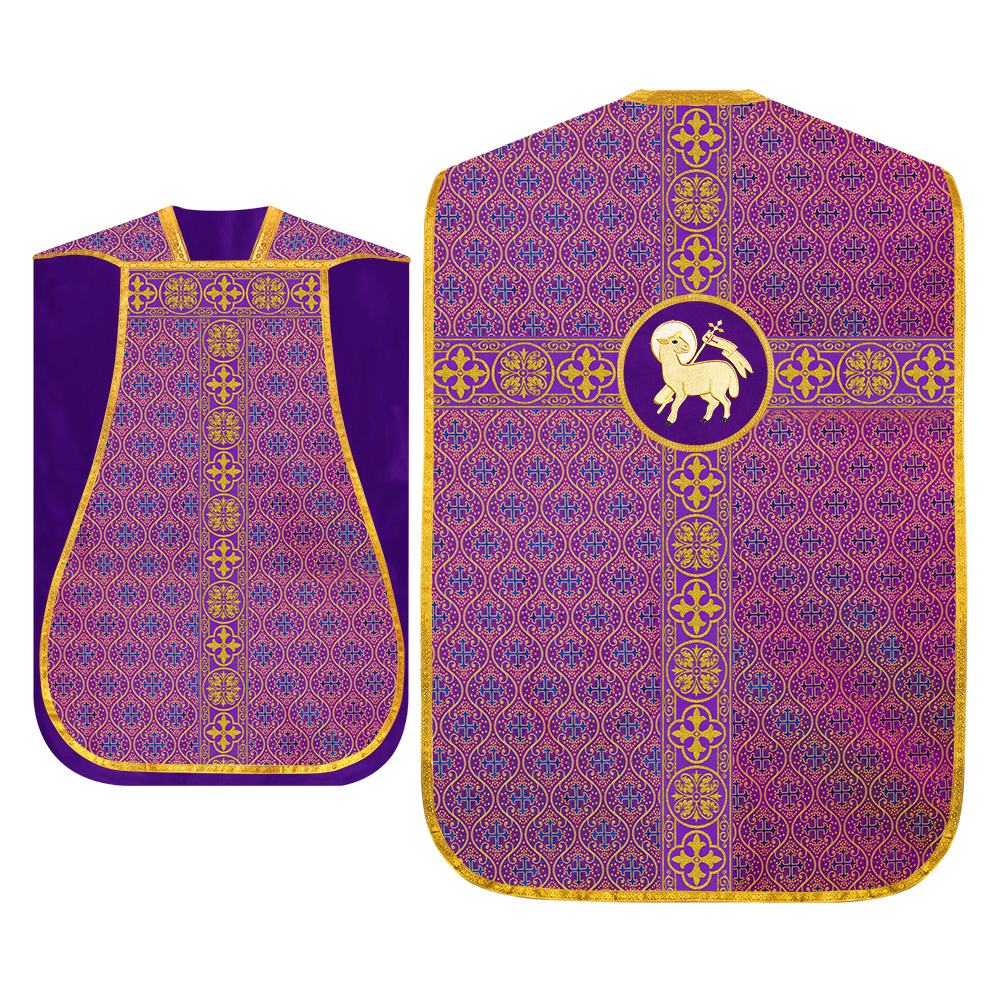 Fiddleback Vestment with Motif and woven Braided Trims