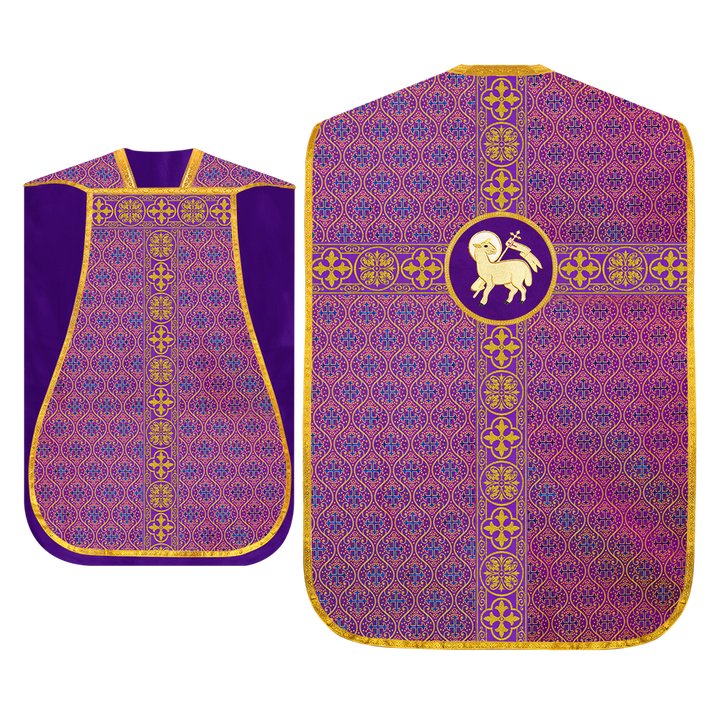 Fiddleback Vestment with Motif and woven Braided Trims