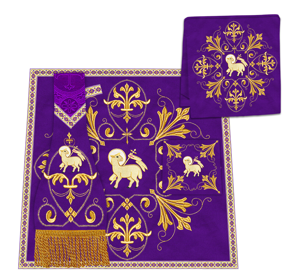 Borromean Chasuble Vestment With Spiritual Motifs and Trims