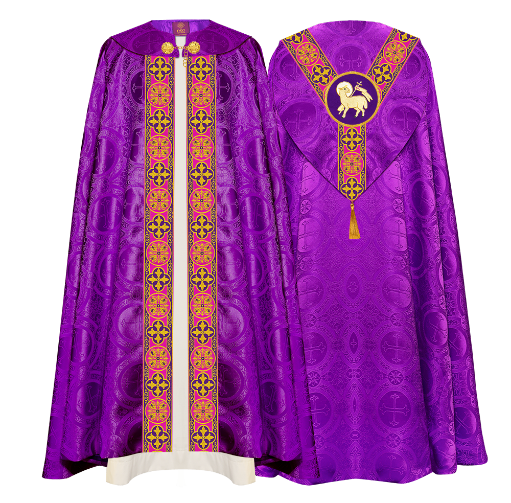 Gothic Cope Vestment with Y Type Motif and Braided Trims