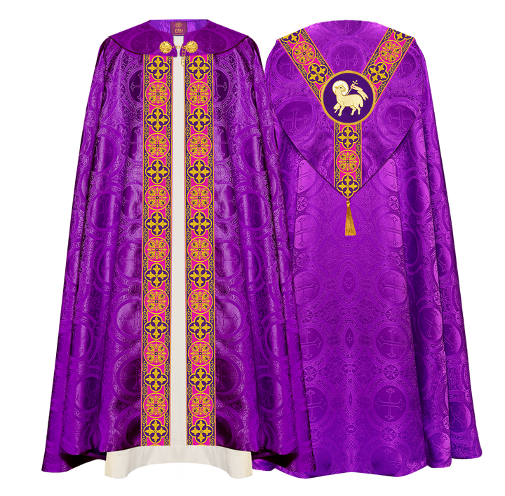 Gothic Cope Vestment with Y Type Motif and Braided Trims