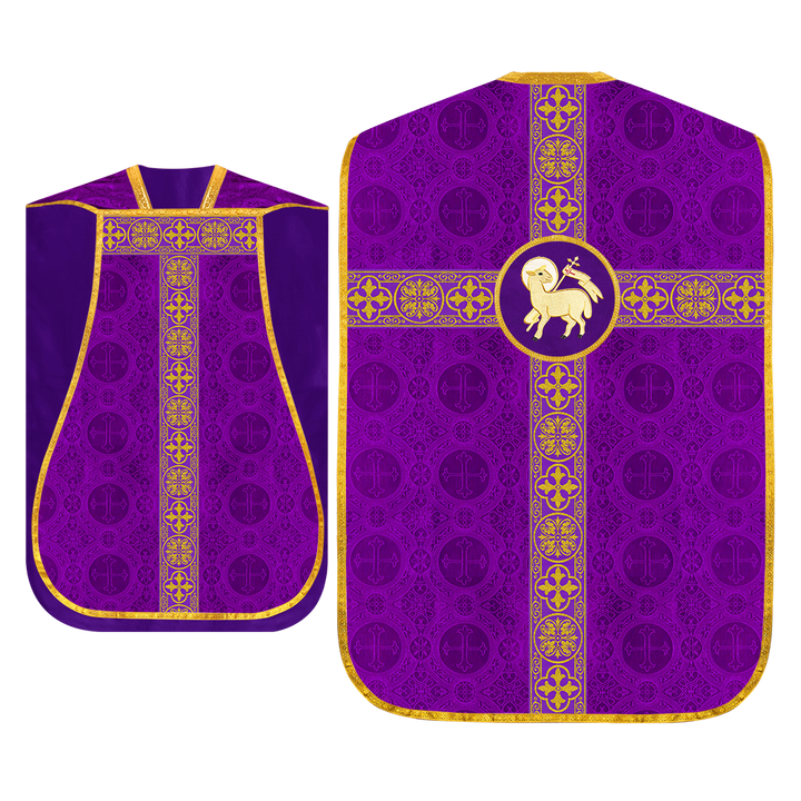 Fiddleback Vestment with Motif and woven Braided Trims