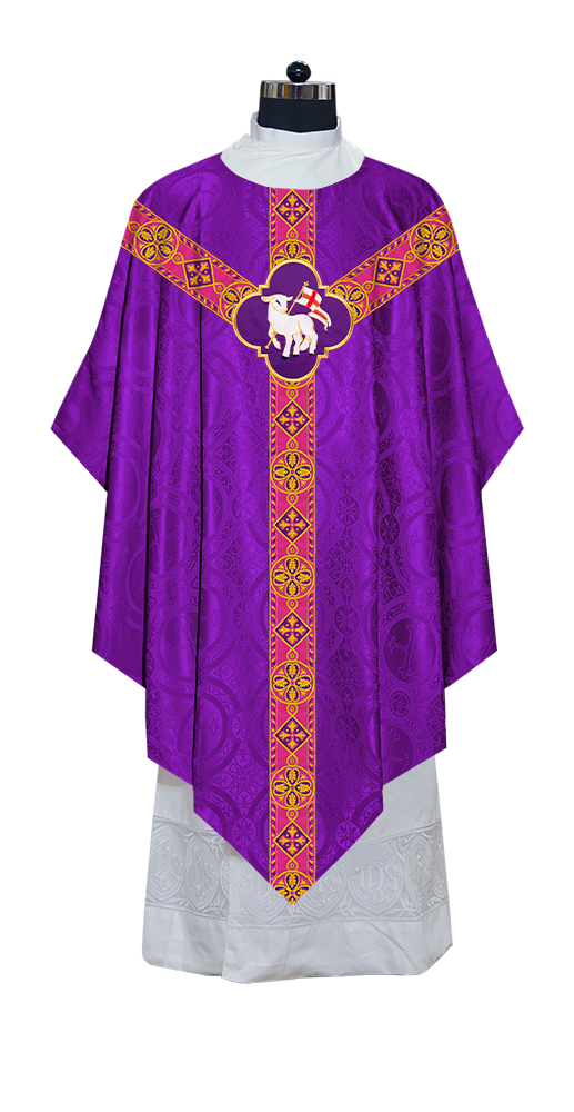 Pugin Chasuble with Braided Lace Orphrey