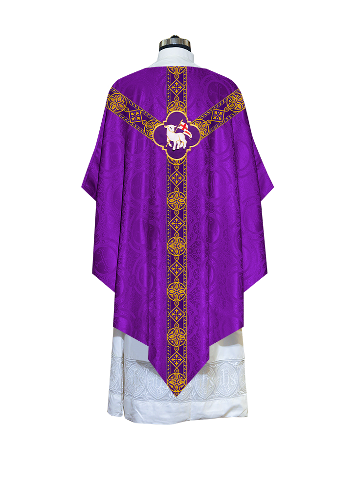 Pugin Chasuble with Braided Lace Orphrey