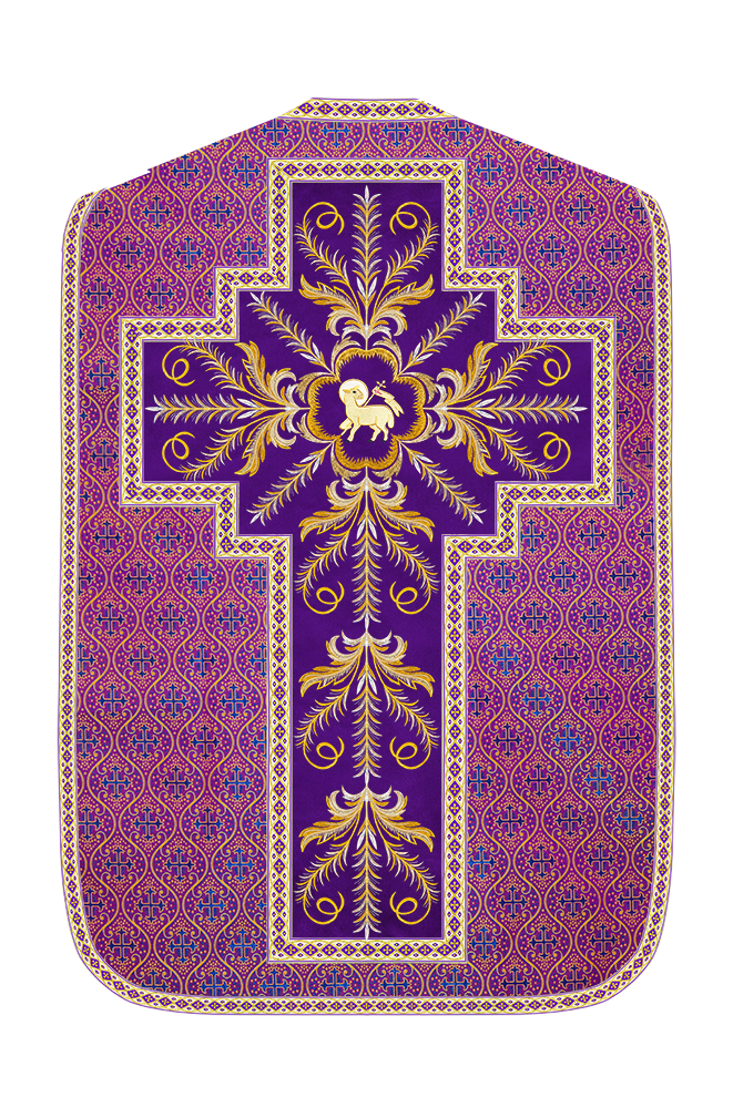 Roman Chasuble Vestment With Detailed Orphrey