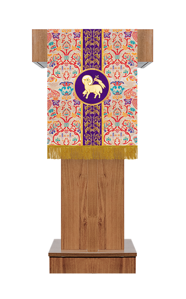 Tapestry Pulpit/Lectern with Embroidered Motif