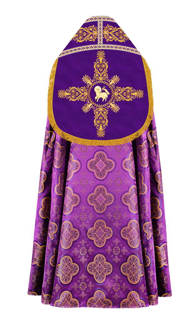 Embroidered Roman Cope with Adorned Spiritual Motif