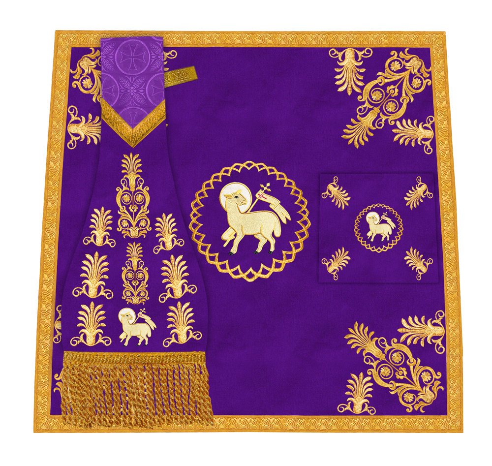 Liturgical Church Mass Set with Ornate Embroidered Details