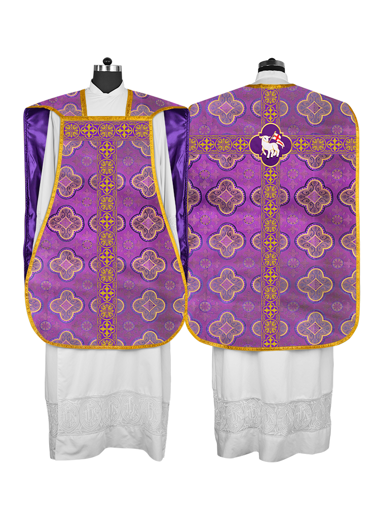 Roman Chasuble Fiddleback with Braided Trims