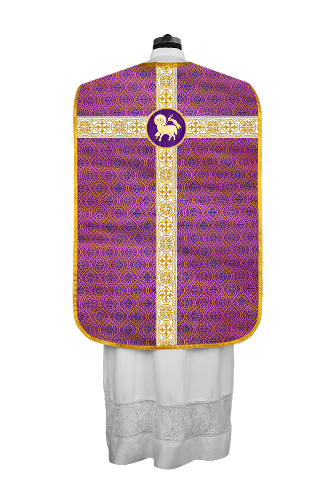 Casulla católica romana con motivo espiritual 