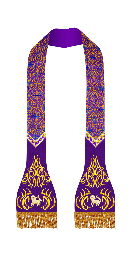 Set of Four Liturgical Roman Stole with Trims