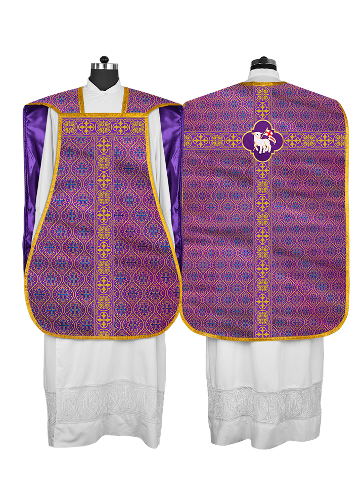 Roman Chasuble Fiddleback with Braided Trims
