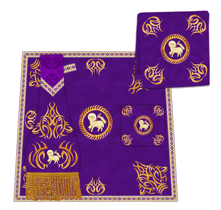 Borromean Chasuble Vestment With Braided Orphrey and Trims
