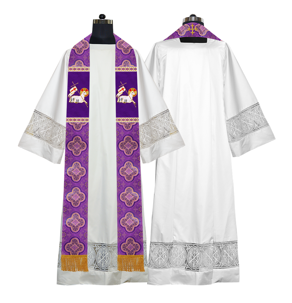 Embroidered LAMB Liturgical Clergy stole