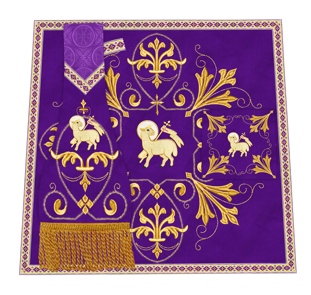 Embroidered Altar mass Set with motif and Trims