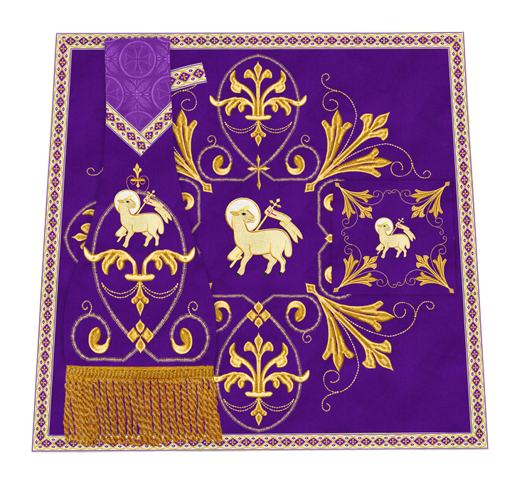 Embroidered Altar mass Set with motif and Trims