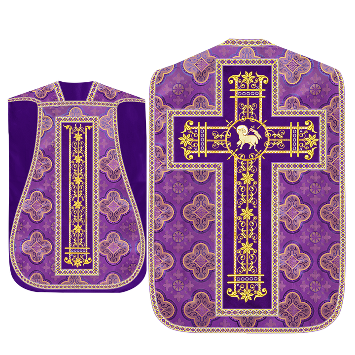 Roman Chasuble Vestment Enhanced With Orphrey and Trims