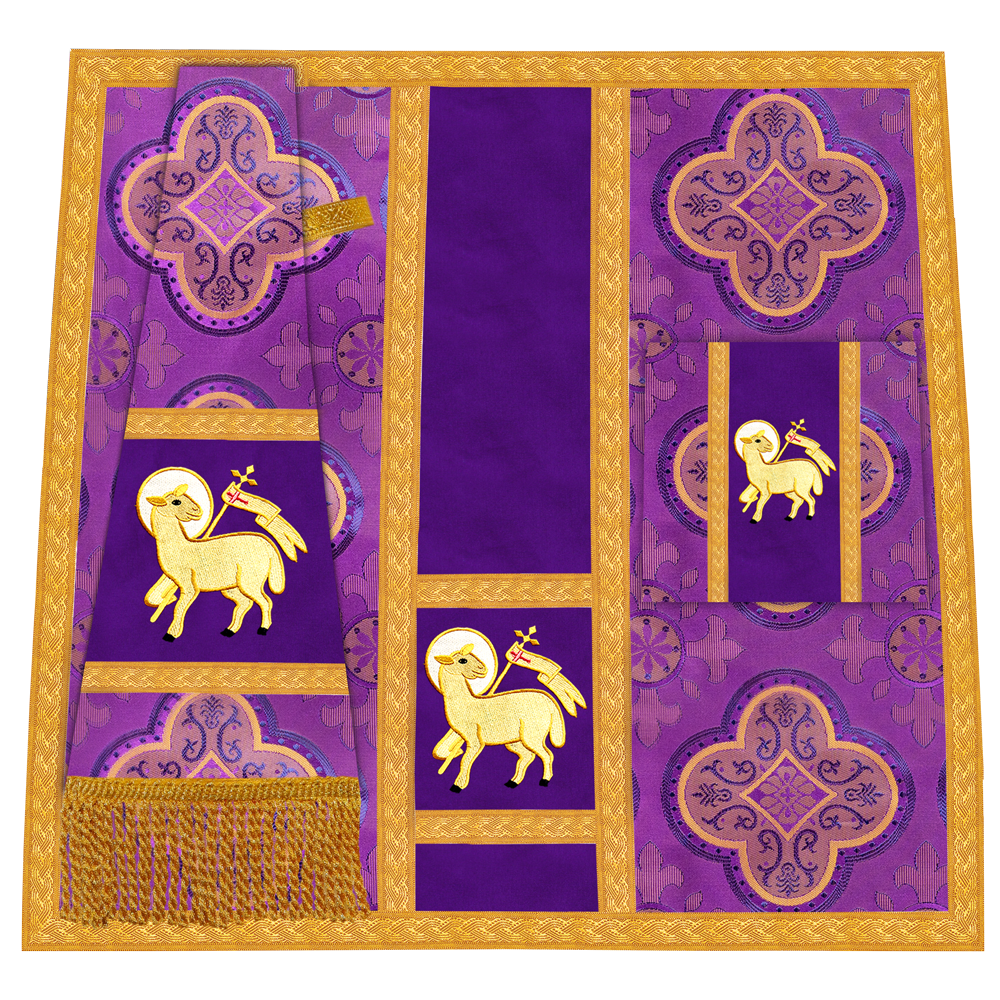 Roman Fiddleback Vestment with Motifs and Braided Trims