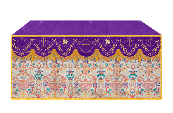 Floral Embroidery Tapestry Altar Cloth with motif