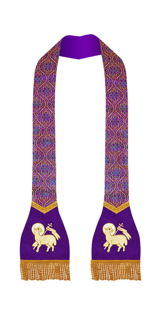 Spiritual Roman Stole with Embroidered Motif