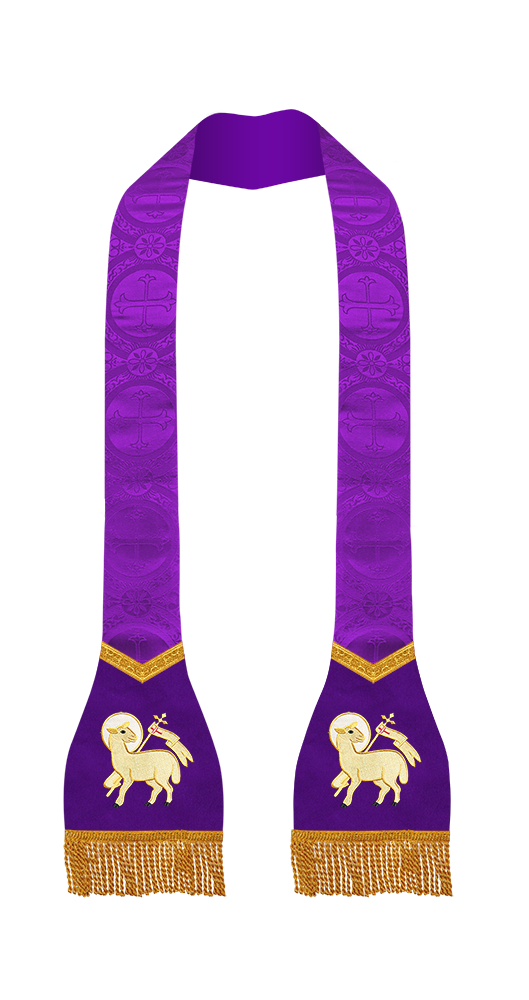 Spiritual Roman Stole with Embroidered Motif