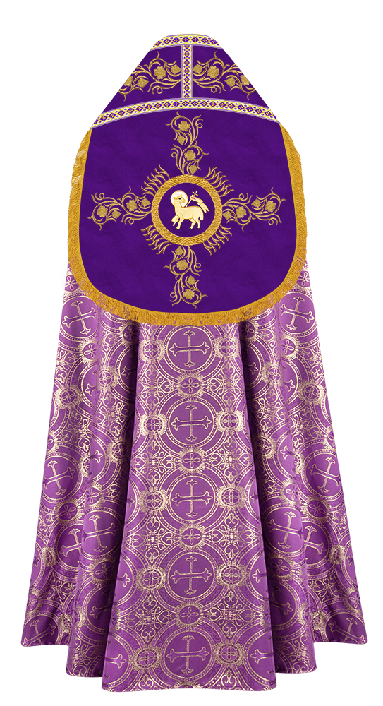 Roman Cope Vestment with Grapes Embroidered trims