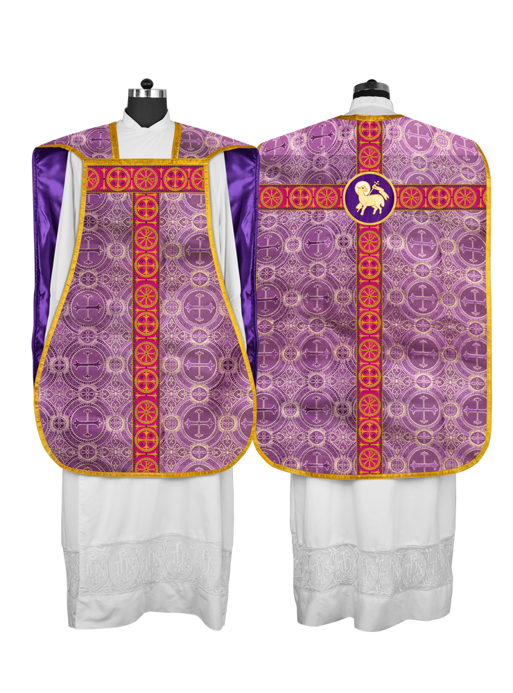 Catholic Roman Chasuble with Ornate Orphrey