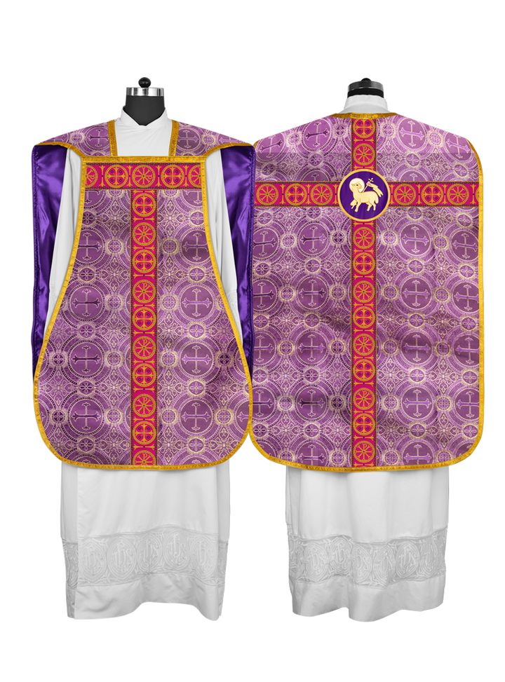 Catholic Roman Chasuble with Ornate Orphrey