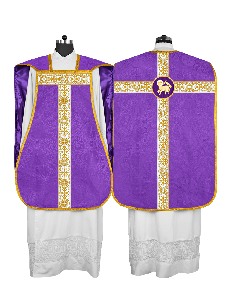 Casulla católica romana con motivo espiritual 