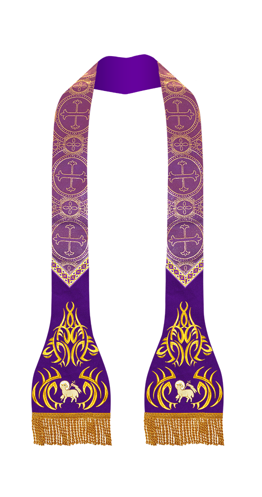 Set of Four Liturgical Roman Stole with Trims