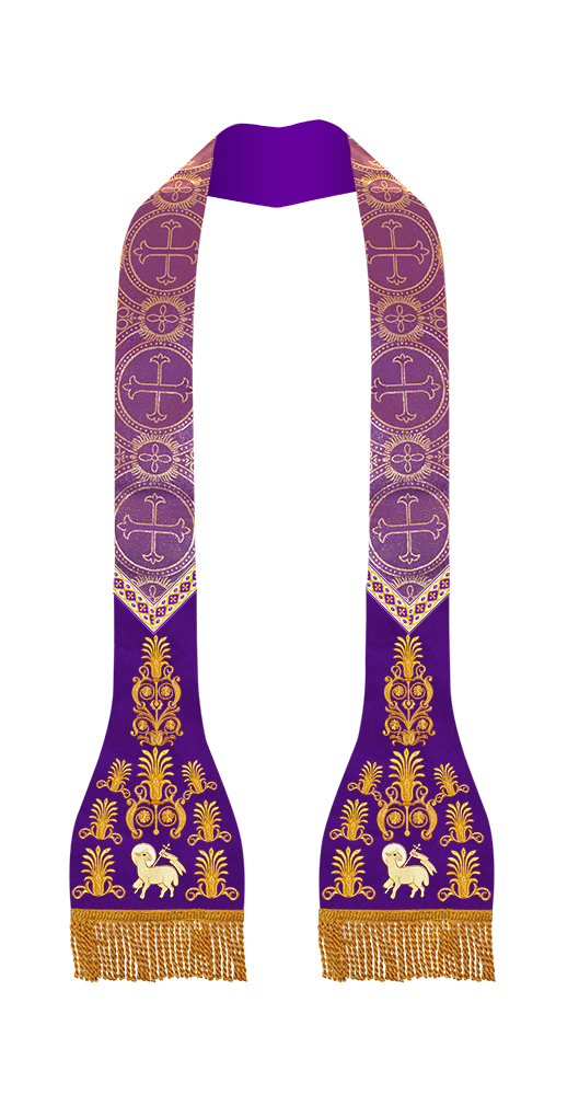 Embroidered Roman stole with Motif and trims