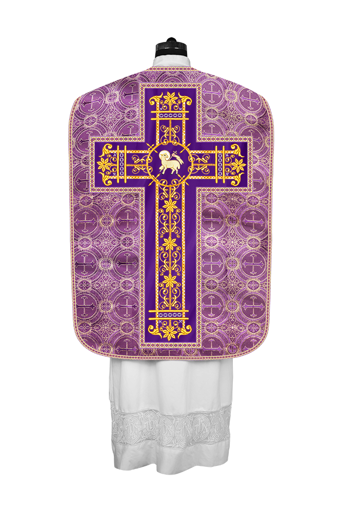 Roman Chasuble Vestment Enhanced With Orphrey and Trims