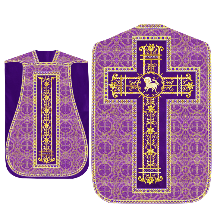 Set of Four Catholic Roman Chasuble with Spiritual Motif