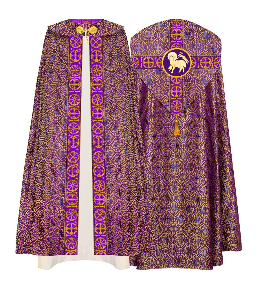 Gothic Cope Vestment with Cross Type Braided Motif