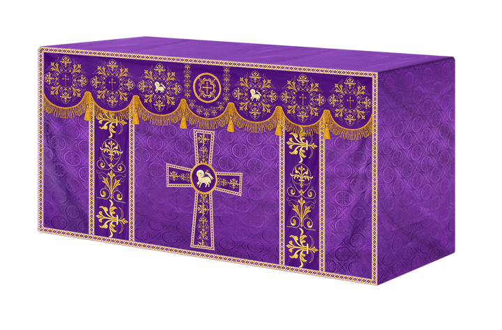 Embroidered Liturgical Church Altar Cloth with Spiritual Motif