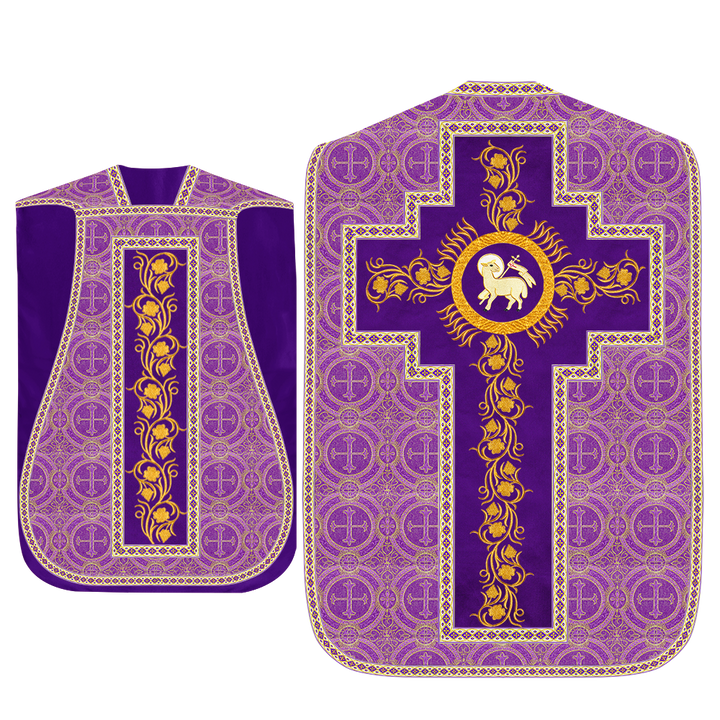 Roman Chasuble Vestment With Grapes Embroidery and Trims