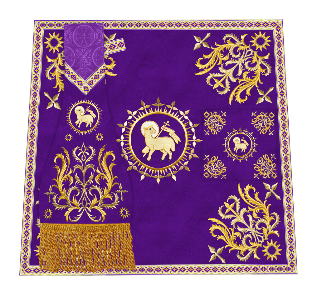 Elegant  church mass set with Embroidered Motif