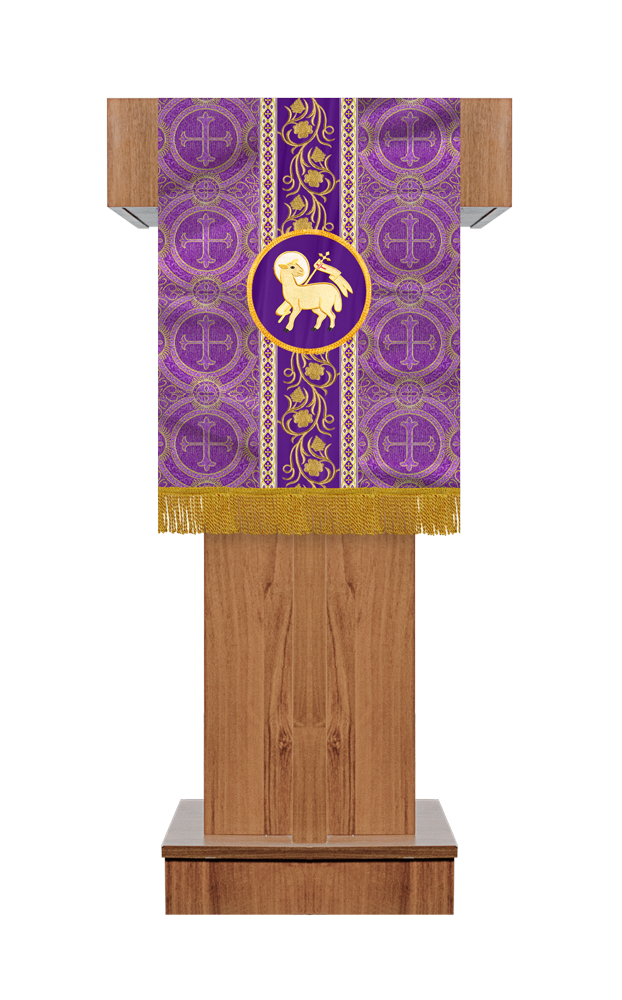 Pulpit/Lectern with Grapes Embroidered Trims and Motif