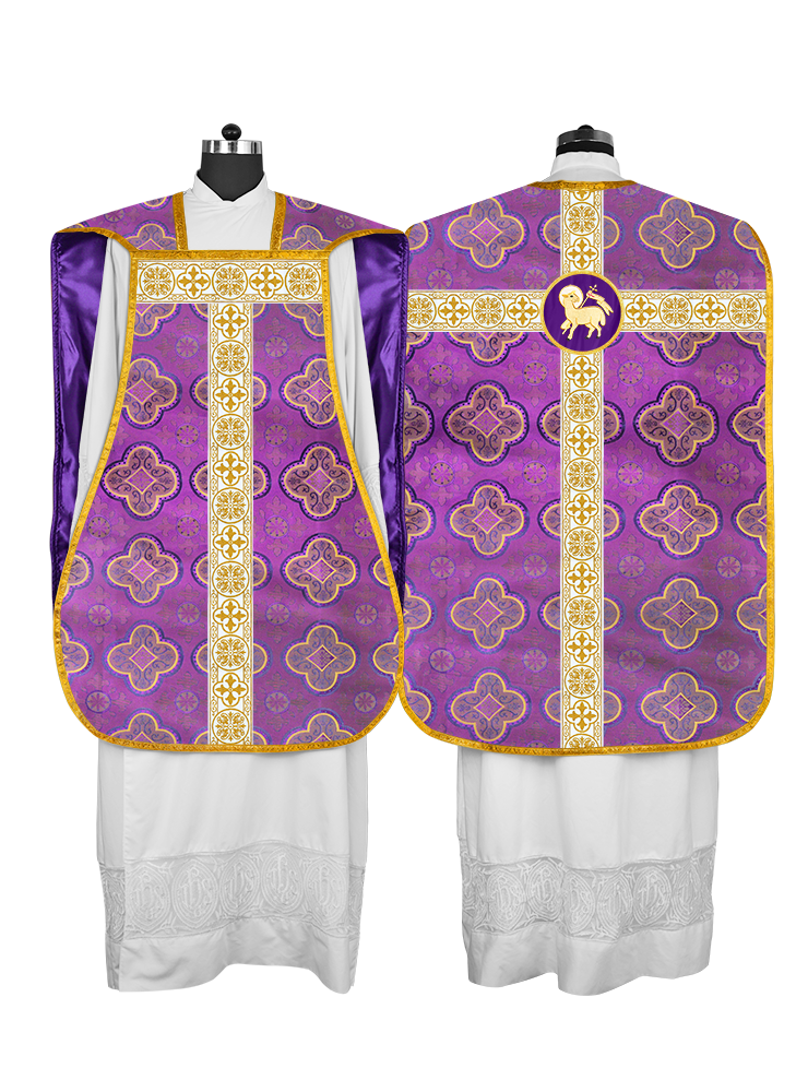 Casulla católica romana con motivo espiritual 