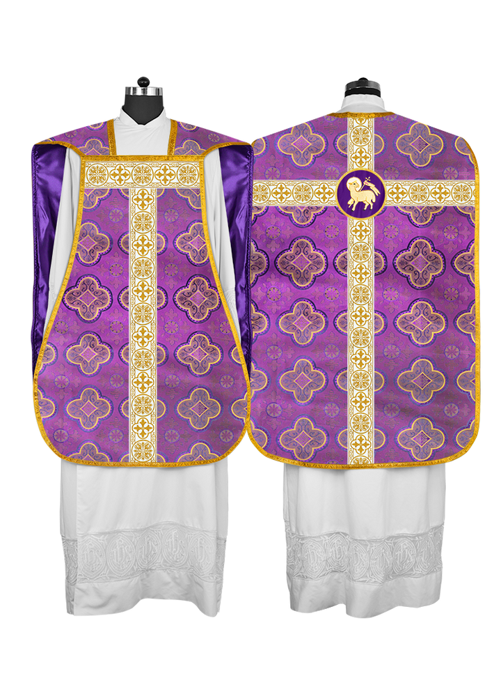 Casulla católica romana con motivo espiritual 