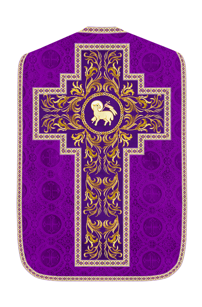 Roman Chasuble Vestment With Woven Braids and Trims