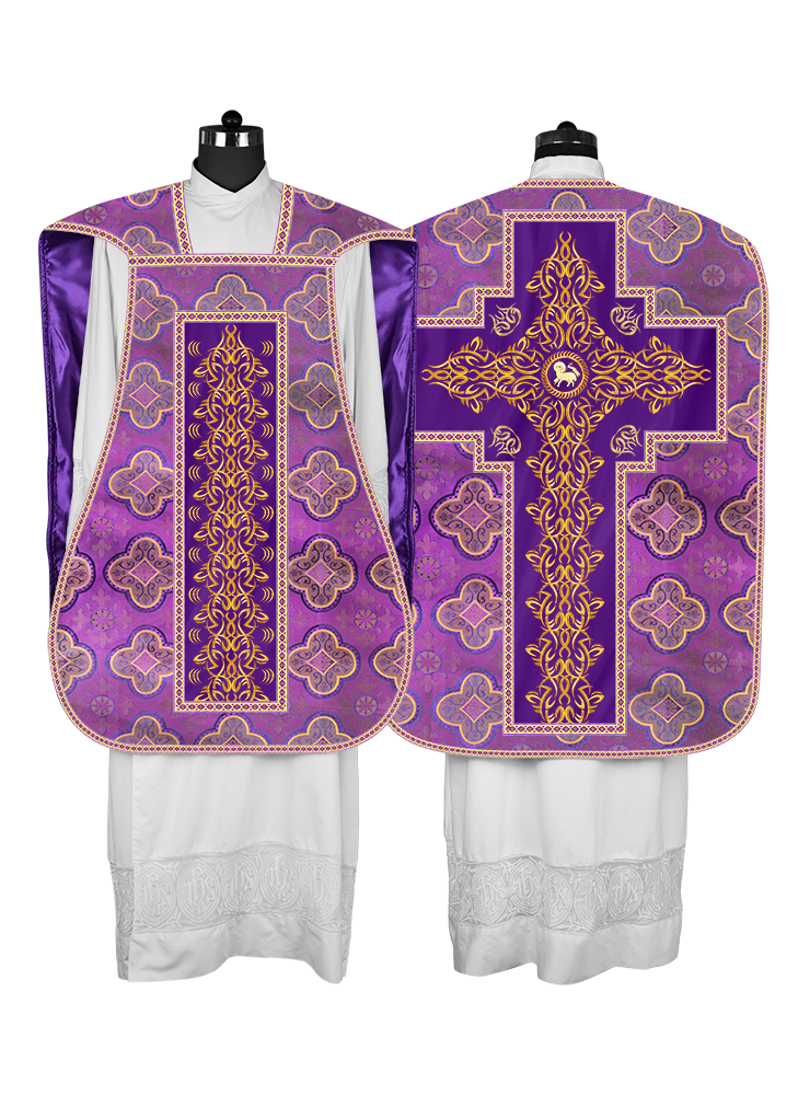 Roman Fiddleback Chasuble With Enhanced Embroidery  & trims