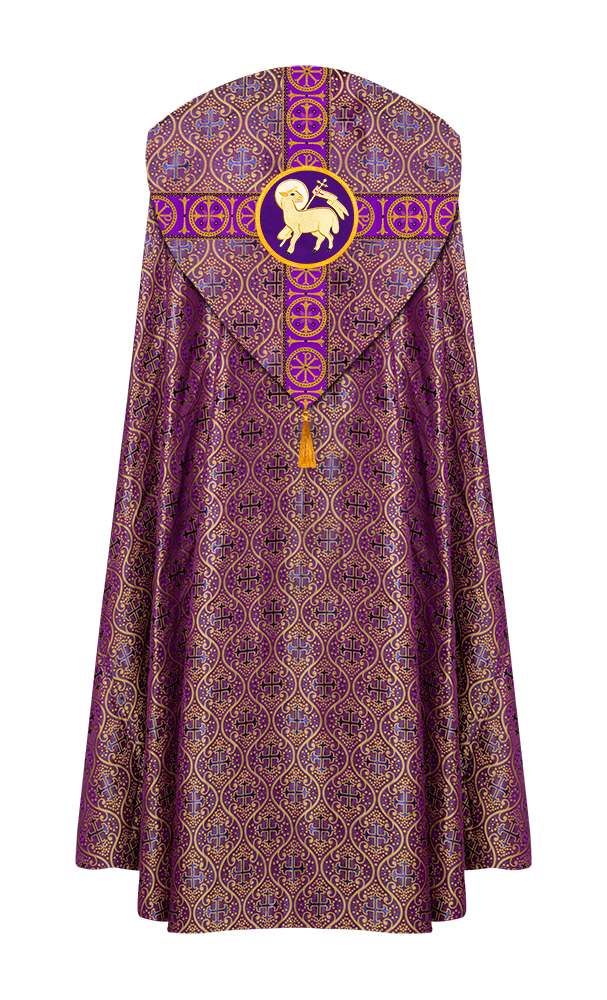 Gothic Cope Vestment with Cross Type Braided Motif