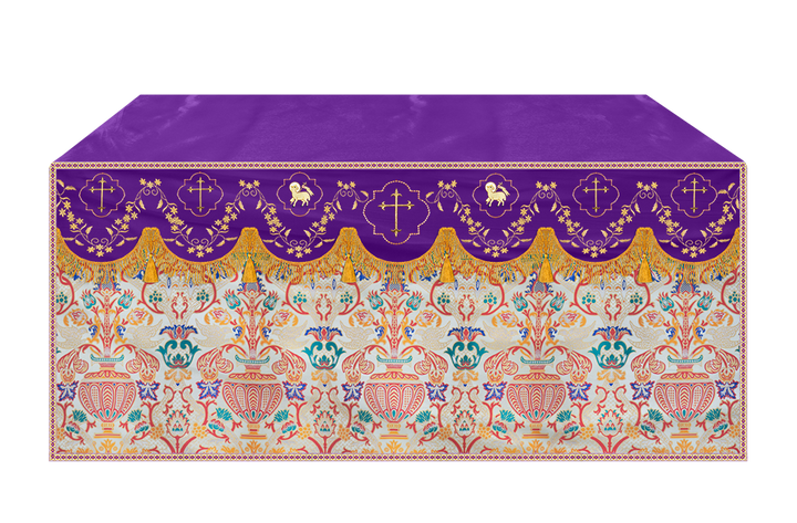 Tapestry Altar Cloth Adorned with Intricate Embroidery