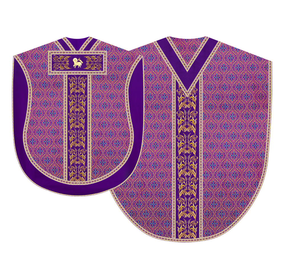 Liturgical Borromean Chasuble With Detailed Embroidery and Trims