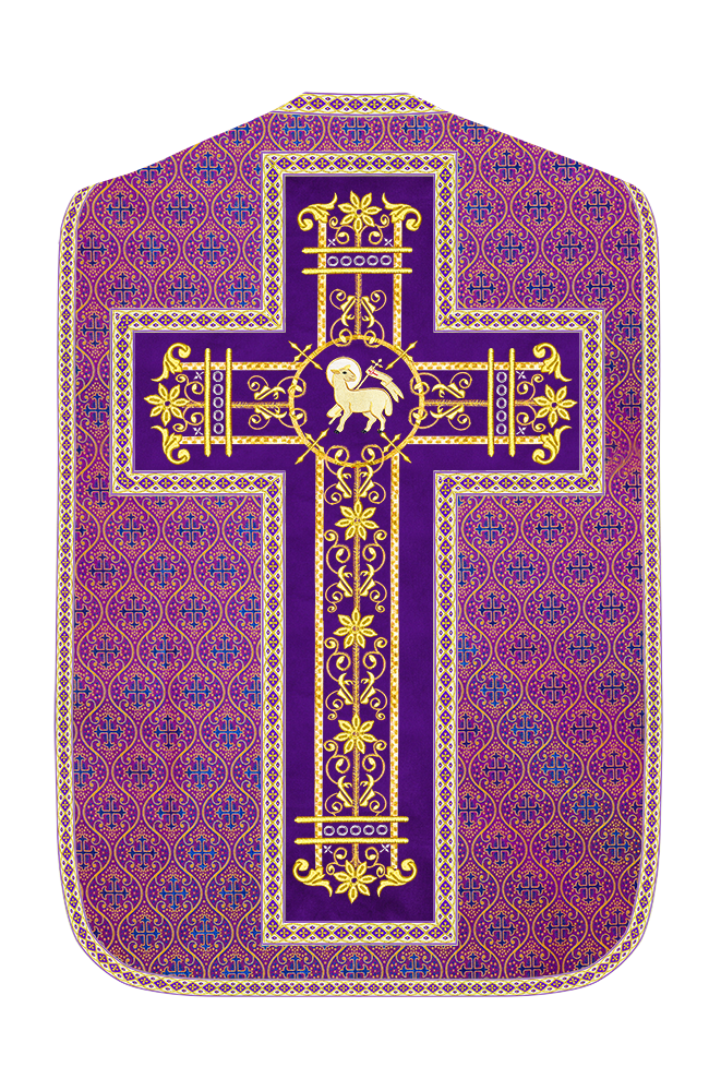 Roman Chasuble Vestment Enhanced With Orphrey and Trims