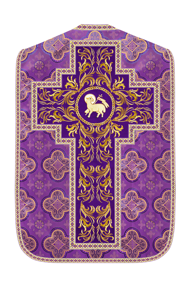 Roman Chasuble Vestment With Woven Braids and Trims