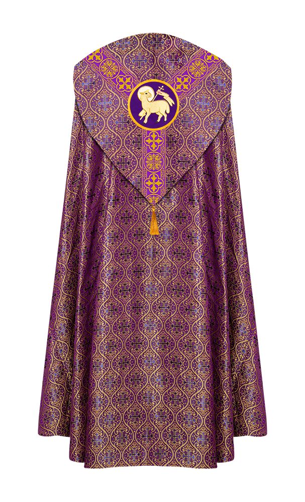 Gothic Cope Vestment with Y Type Braided Trims and Motifs