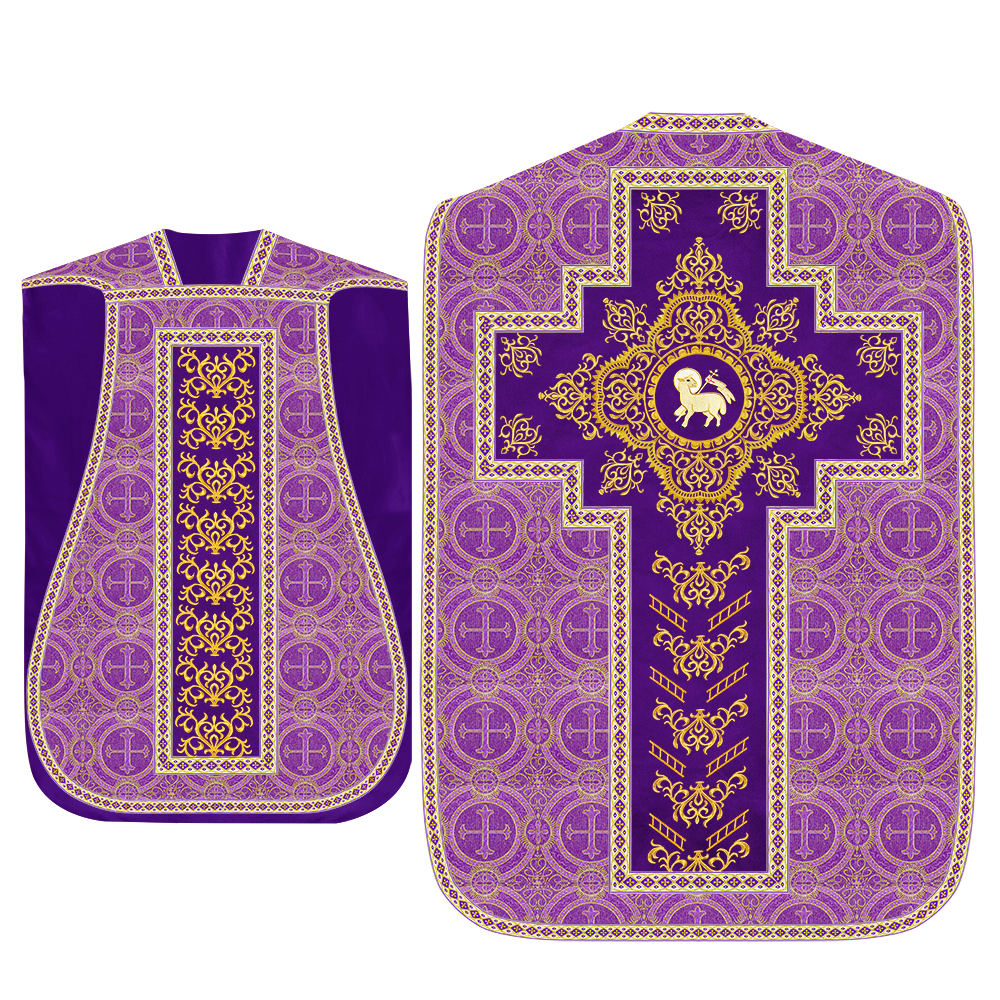 Traditional Fiddleback Vestment With Motifs and Trims